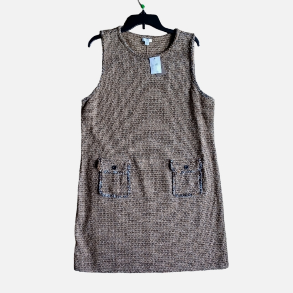 NWT J jill tweed sleeveless sweater shift dress sz Large petite